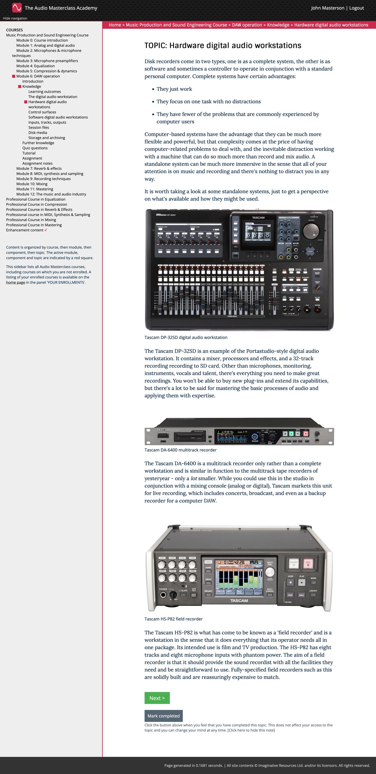 Harward digital audio workstations