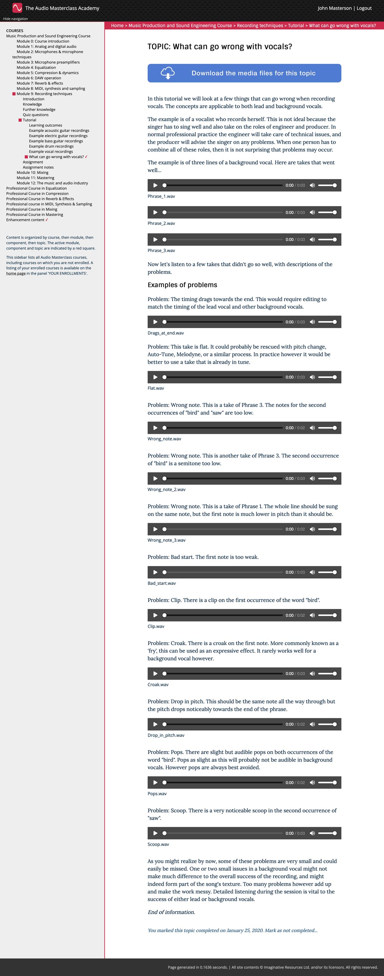 What can go wrong with vocals?